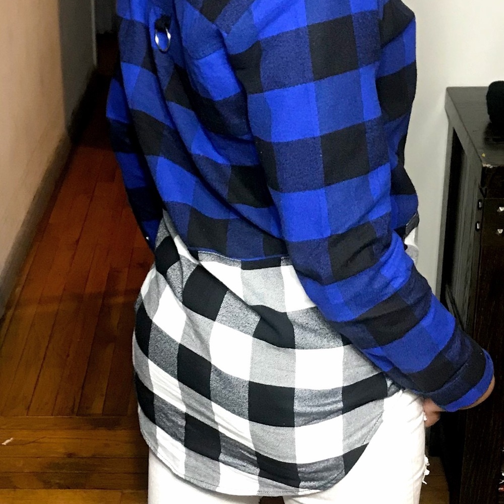 Plaid button down shirt